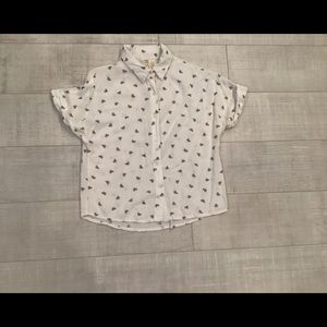 Bow Button Down Shirt